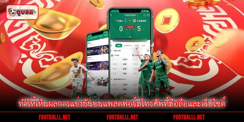 ทำให้เห็นผลการแข่งขันบนแพลตฟอร์มโทรศัพท์มือถือและเว็บไซต์